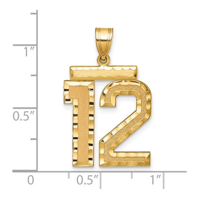 14K Yellow Gold Large Number 12 Pendant – view 3