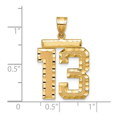 14K Yellow Gold Large Number 13 Pendant – view 3