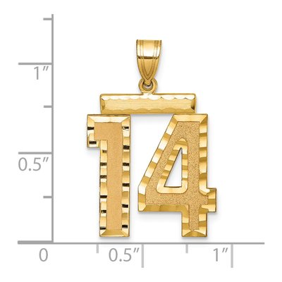 14K Yellow Gold Large Number 14 Charm – view 3