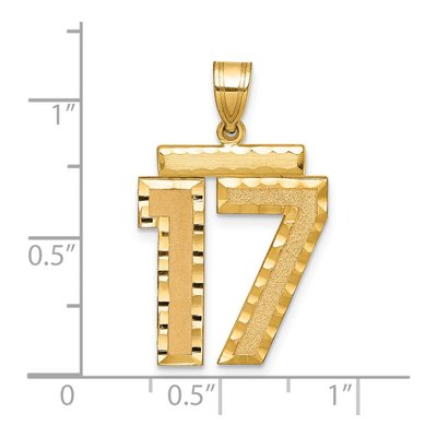 14K Yellow Gold Number 17 Charm – view 3