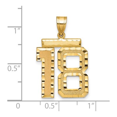 14K Yellow Gold Number 18 Charm – view 2