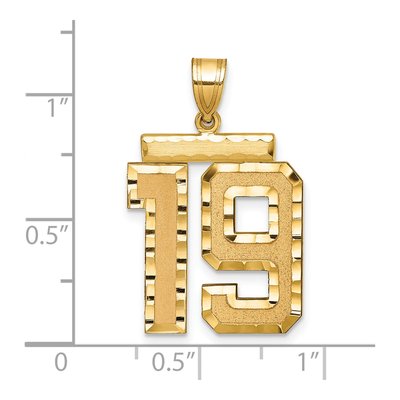 14K Yellow Gold Number 19 Charm – view 2