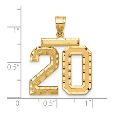 14K Yellow Gold Large Number 20 Pendant – view 2