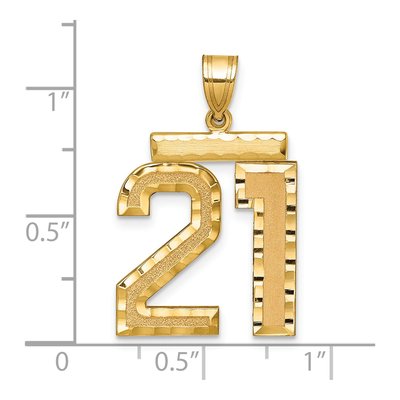 14K Yellow Gold Large Number 21 Pendant – view 3