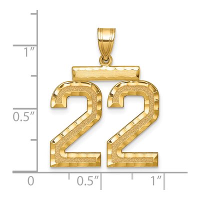 14K Yellow Gold Large Number 22 Pendant – view 3