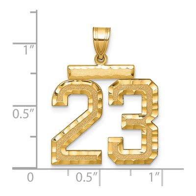 14K Yellow Gold Number 23 Charm – view 3