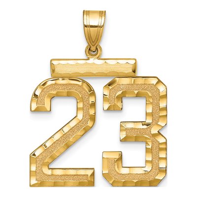 14K Yellow Gold Number 23 Charm