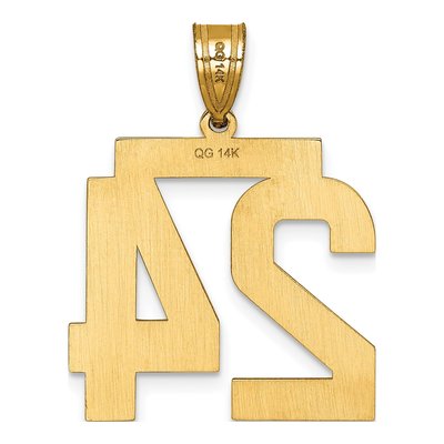 14K Yellow Gold Large Number 24 Pendant – view 4