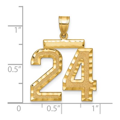 14K Yellow Gold Large Number 24 Pendant – view 5