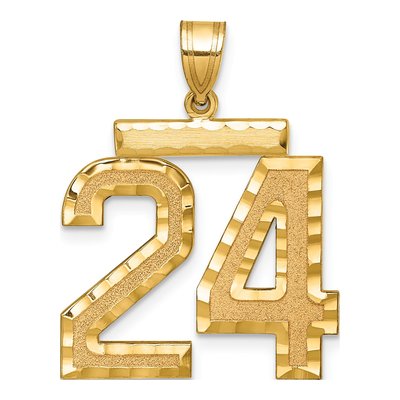 14K Yellow Gold Large Number 24 Pendant