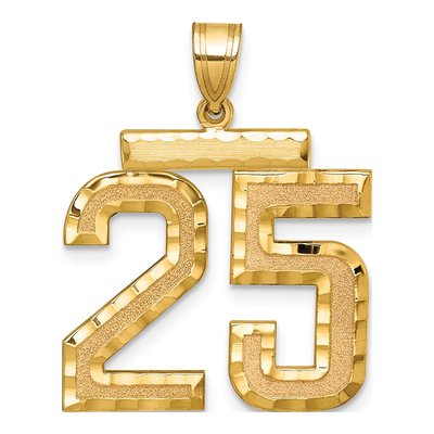 14K Yellow Gold Number 25 Pendant