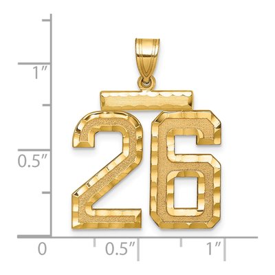 14K Yellow Gold Number 26 Pendant – view 3