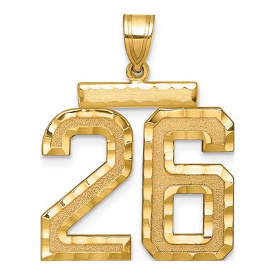 14K Yellow Gold Number 26 Pendant