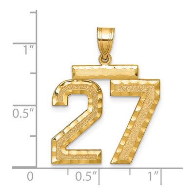 14K Yellow Gold Large Number 27 Pendant – view 2