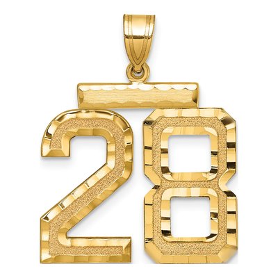 14K Yellow Gold Number 28 Charm