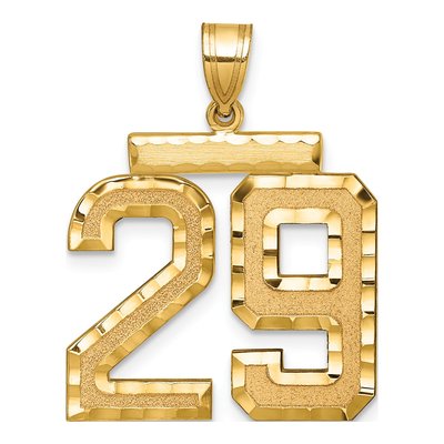 14K Yellow Gold Large Number 29 Pendant