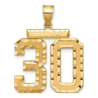 14K Yellow Gold Number 30 Pendant