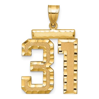 14K Yellow Gold Number 31 Charm