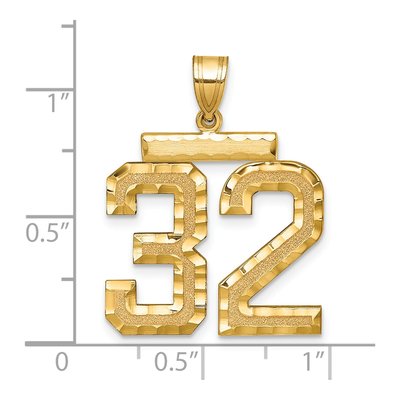 14K Yellow Gold Large Number 32 Pendant – view 2