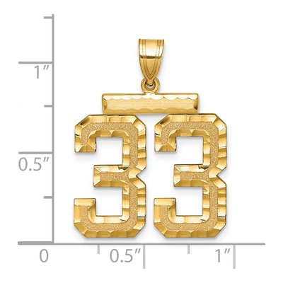 14K Yellow Gold Number 33 Charm – view 3