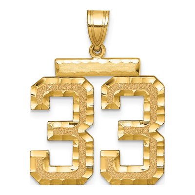 14K Yellow Gold Number 33 Charm