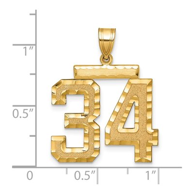 14K Yellow Gold Number 34 Charm – view 2