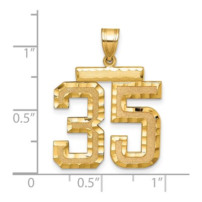 14K Yellow Gold Number 35 Charm – view 2