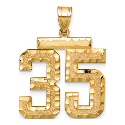 14K Yellow Gold Number 35 Charm
