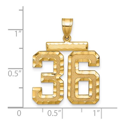 14K Yellow Gold Number 36 Charm – view 2