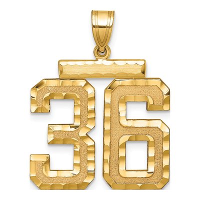14K Yellow Gold Number 36 Charm