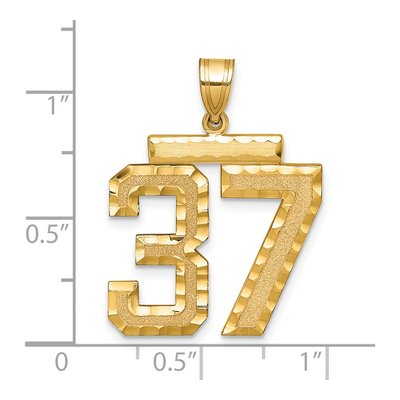 14K Yellow Gold Number 37 Charm – view 2