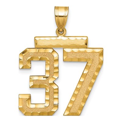 14K Yellow Gold Number 37 Charm