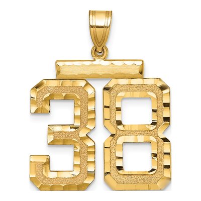 14K Yellow Gold Number 38 Charm