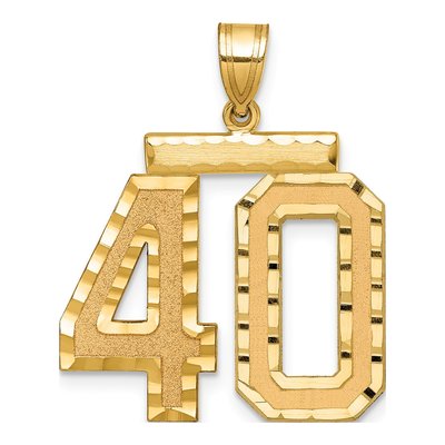 14K Yellow Gold Number 40 Charm