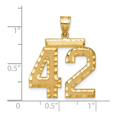 14K Yellow Gold Large Number 42 Pendant – view 3