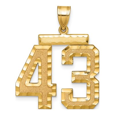 14K Yellow Gold Number 43 Charm