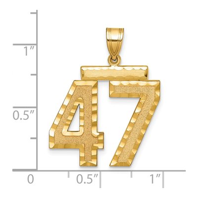 14K Yellow Gold Large Number 47 Pendant – view 2