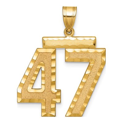 14K Yellow Gold Large Number 47 Pendant
