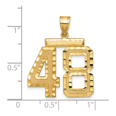 14K Yellow Gold Large Number 48 Pendant – view 2