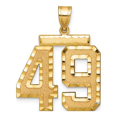 14K Yellow Gold Number 49 Charm