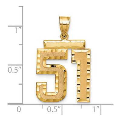 14K Yellow Gold Number 51 Pendant – view 2