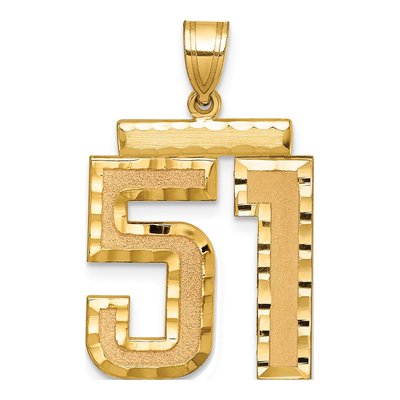 14K Yellow Gold Number 51 Pendant