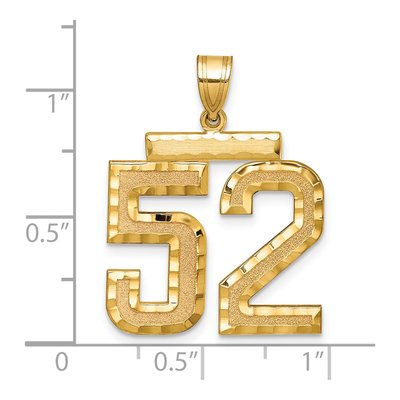 14K Yellow Gold Large Number 52 Pendant – view 2