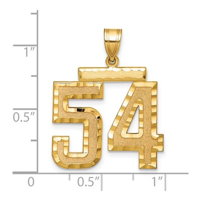 14K Yellow Gold Number 54 Charm – view 3