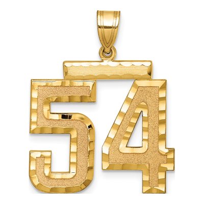 14K Yellow Gold Number 54 Charm