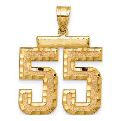 14K Yellow Gold Number 55 Charm