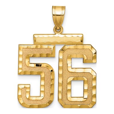 14K Yellow Gold Number 56 Pendant