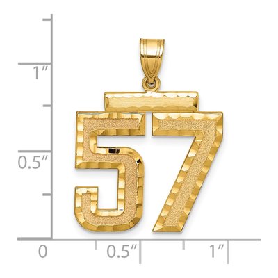 14K Yellow Gold Large Number 57 Pendant – view 2