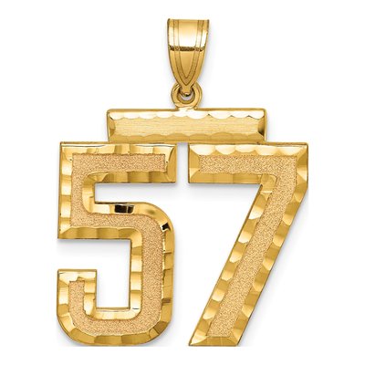 14K Yellow Gold Large Number 57 Pendant