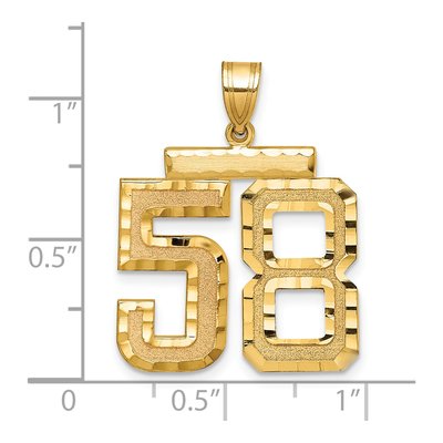 14K Yellow Gold Number 58 Pendant – view 2